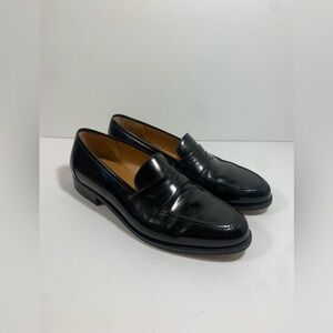 Salvatore Ferragamo Black‎ Leather Mens Penny Loafers 8.5 EE